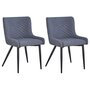 IDIMEX Lot de 2 chaises en tissu gris TAMPERE pour salle à manger ou cuisine, fauteuils capitonnés au design vintage, 4 pieds en métal noir
