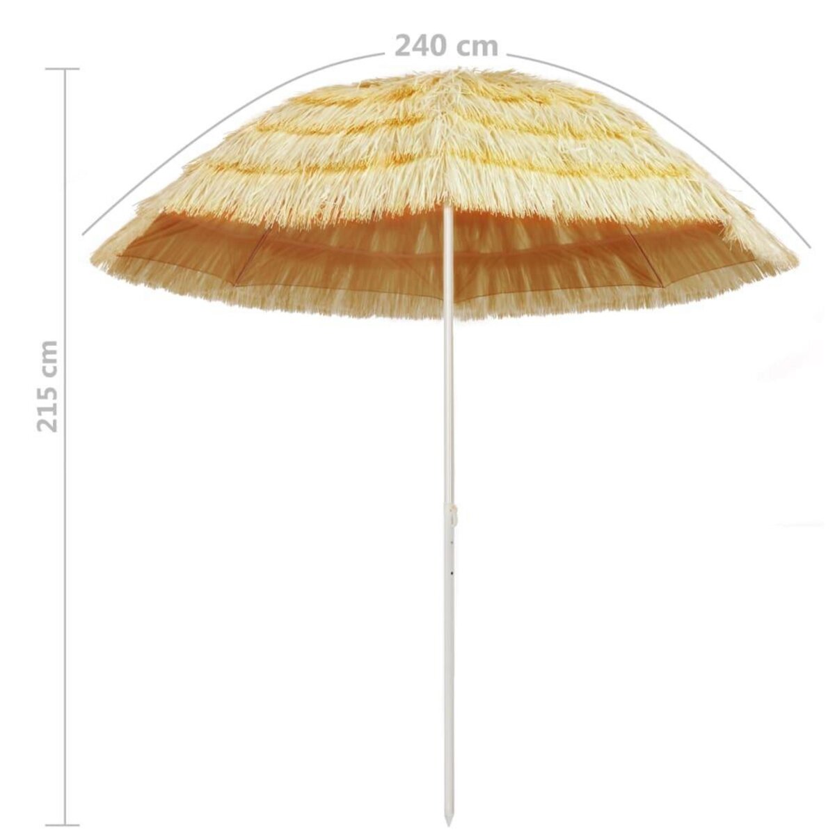 VIDAXL Parasol de plage Naturel 240 cm Style hawaïen