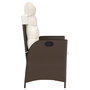 Voir la diapositive 5 : VIDAXL Chaise inclinable de jardin avec coussins marron resine tressee