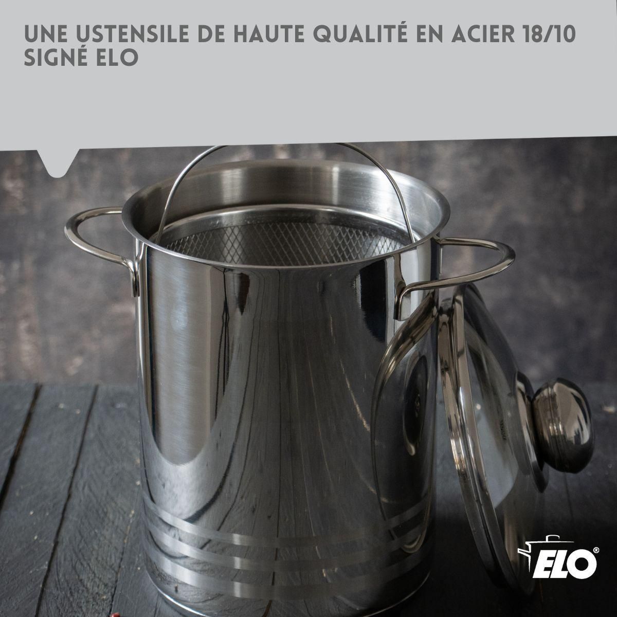 ELO Cuiseur à asperges inox avec couvercle 4 litres Elo Brillant