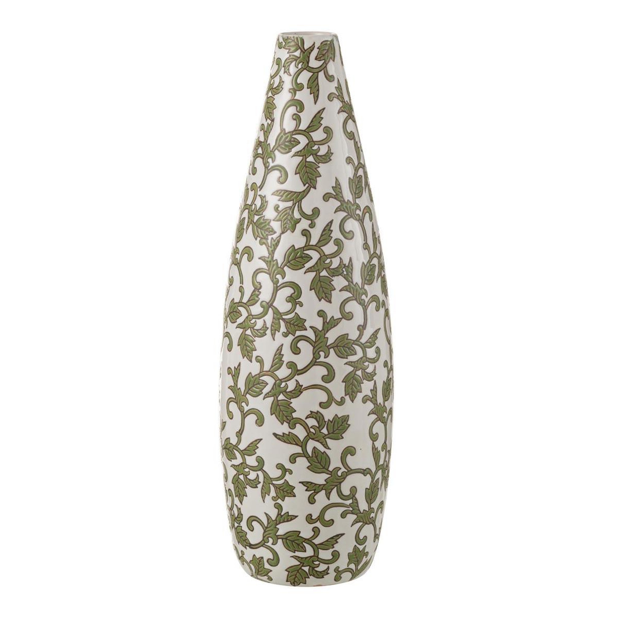 J-LINE Vase déco en porcelaine  yezi  53cm vert & blanc