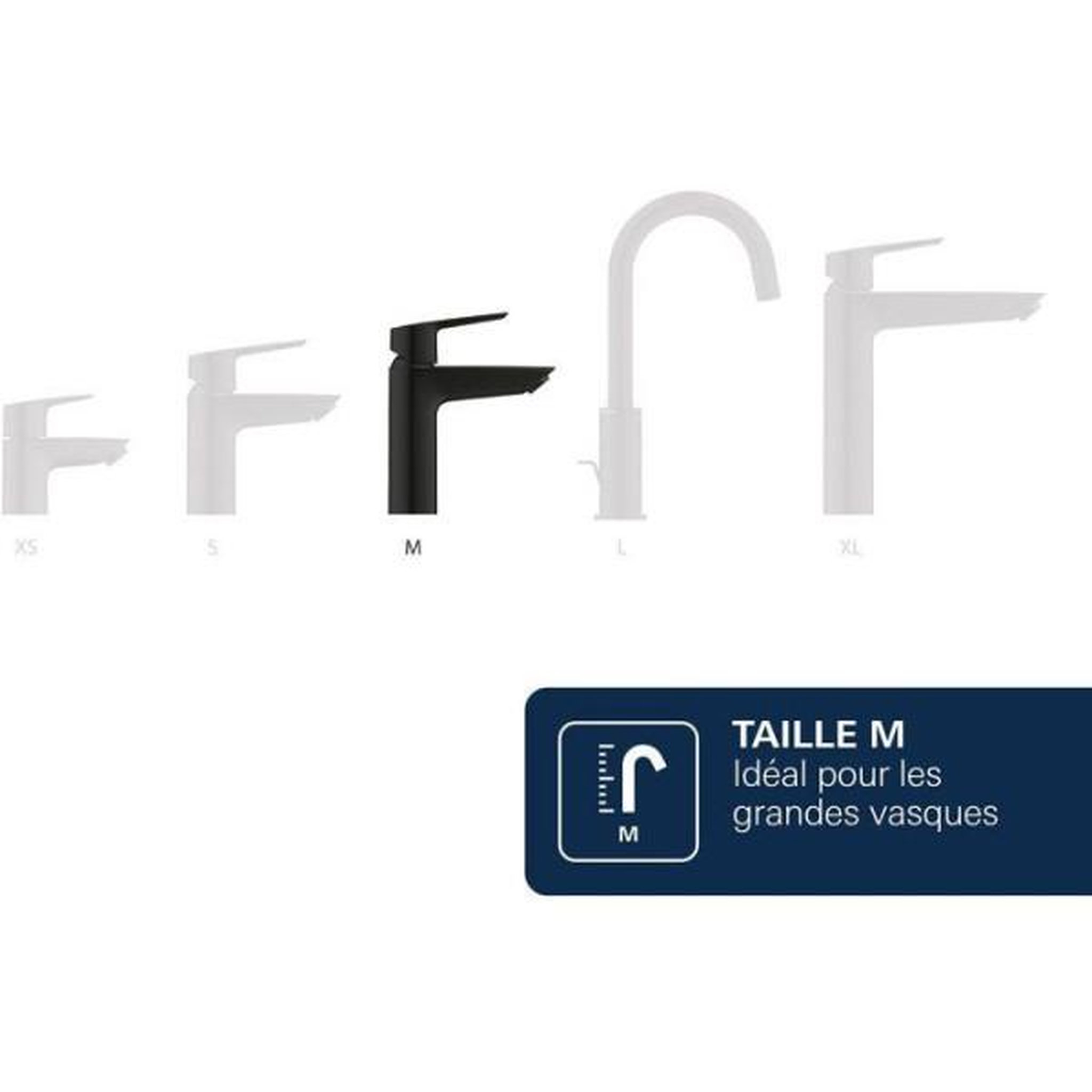 Voir la diapositive 6 : Grohe Mitigeur de lavabo - grohe dice - taille m - cartouche ch3 & clic-clac - noir mat