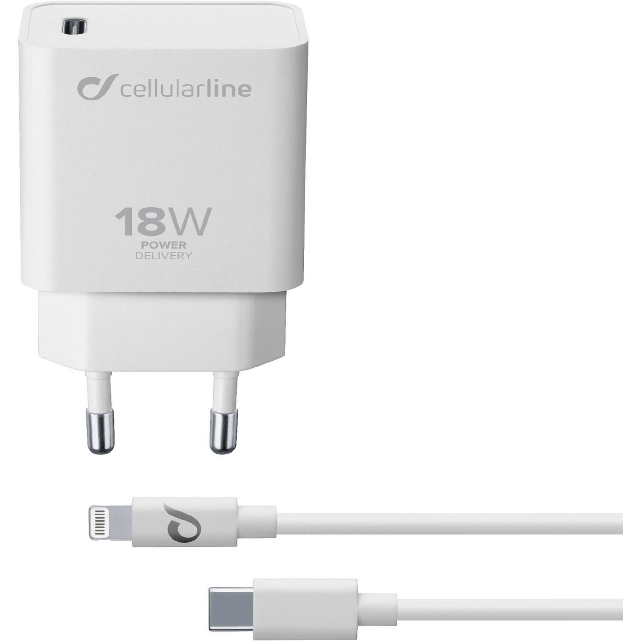 Voir la diapositive 2 : CELLULAR LINE Cellularline usb-c charger kit 18w - usb-c to lightning - iphone 8 or later
