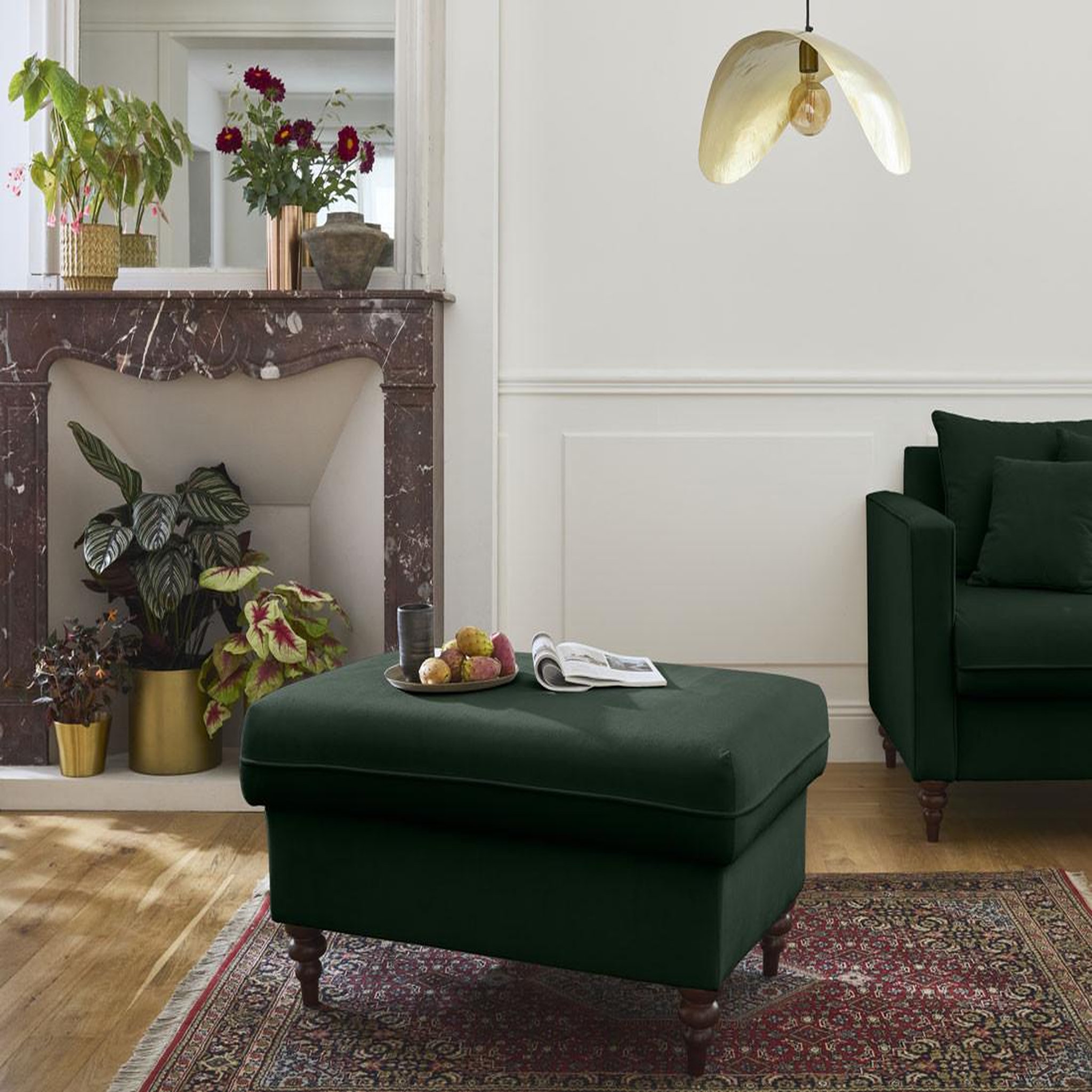 Voir la diapositive 1 : BEST MOBILIER Flamingo - pouf en velours