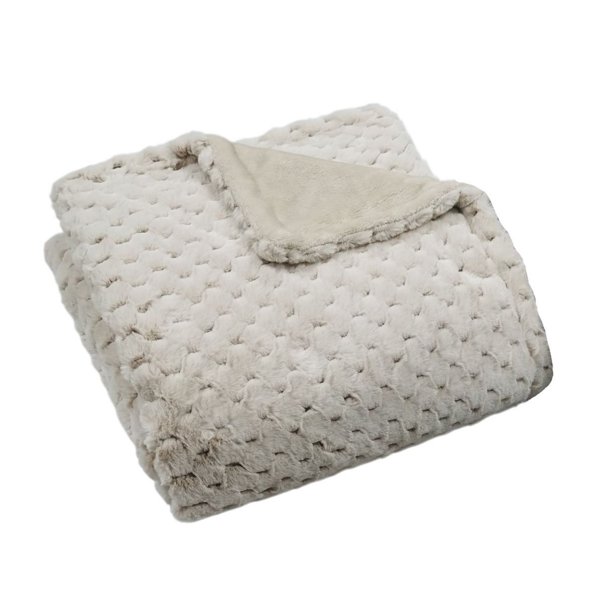 ACTUEL Plaid uni imitation fourrure 350gsm