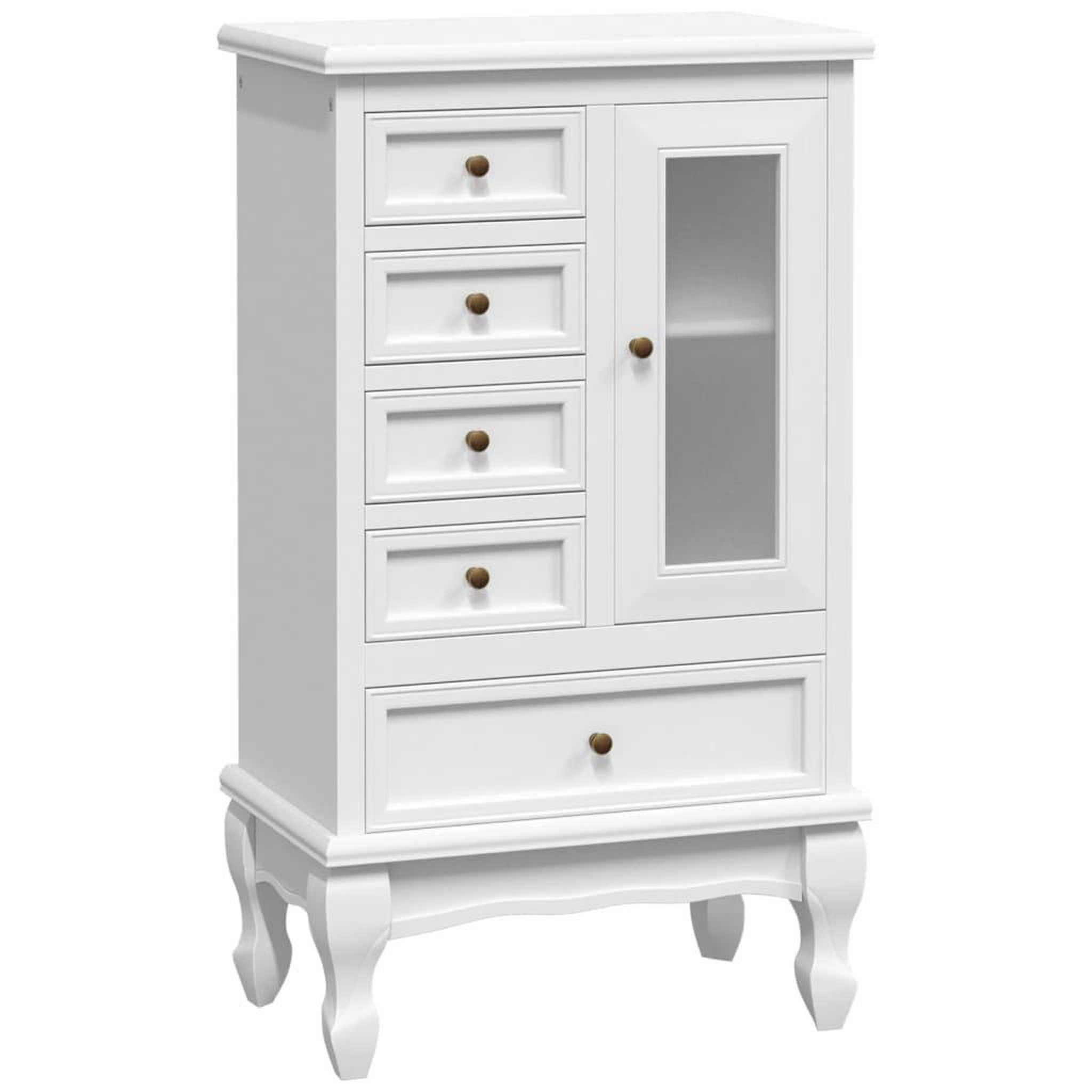 Voir la diapositive 2 : VIDAXL Armoire avec 5 tiroirs et 2 etageres blanc