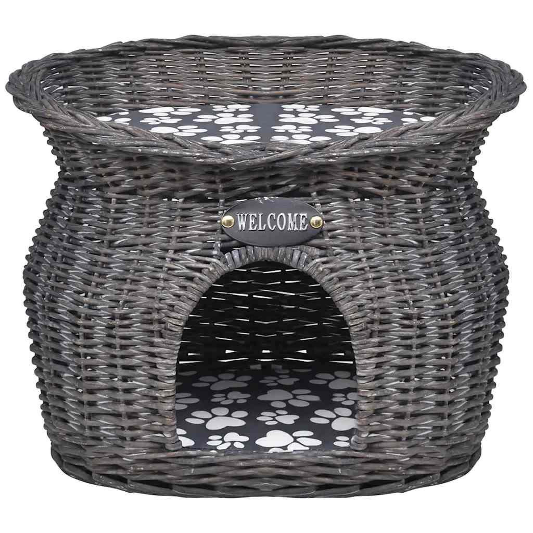 Voir la diapositive 2 : VIDAXL Arbre/maison a chat avec coussin Saule