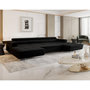 Voir la diapositive 2 : BEST MOBILIER Ayden - canapé panoramique en u 7 places convertible avec coffre et têtières réglables en tissu