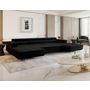 Voir la diapositive 2 : BEST MOBILIER Ayden - canapé panoramique en u 7 places convertible avec coffre et têtières réglables en tissu
