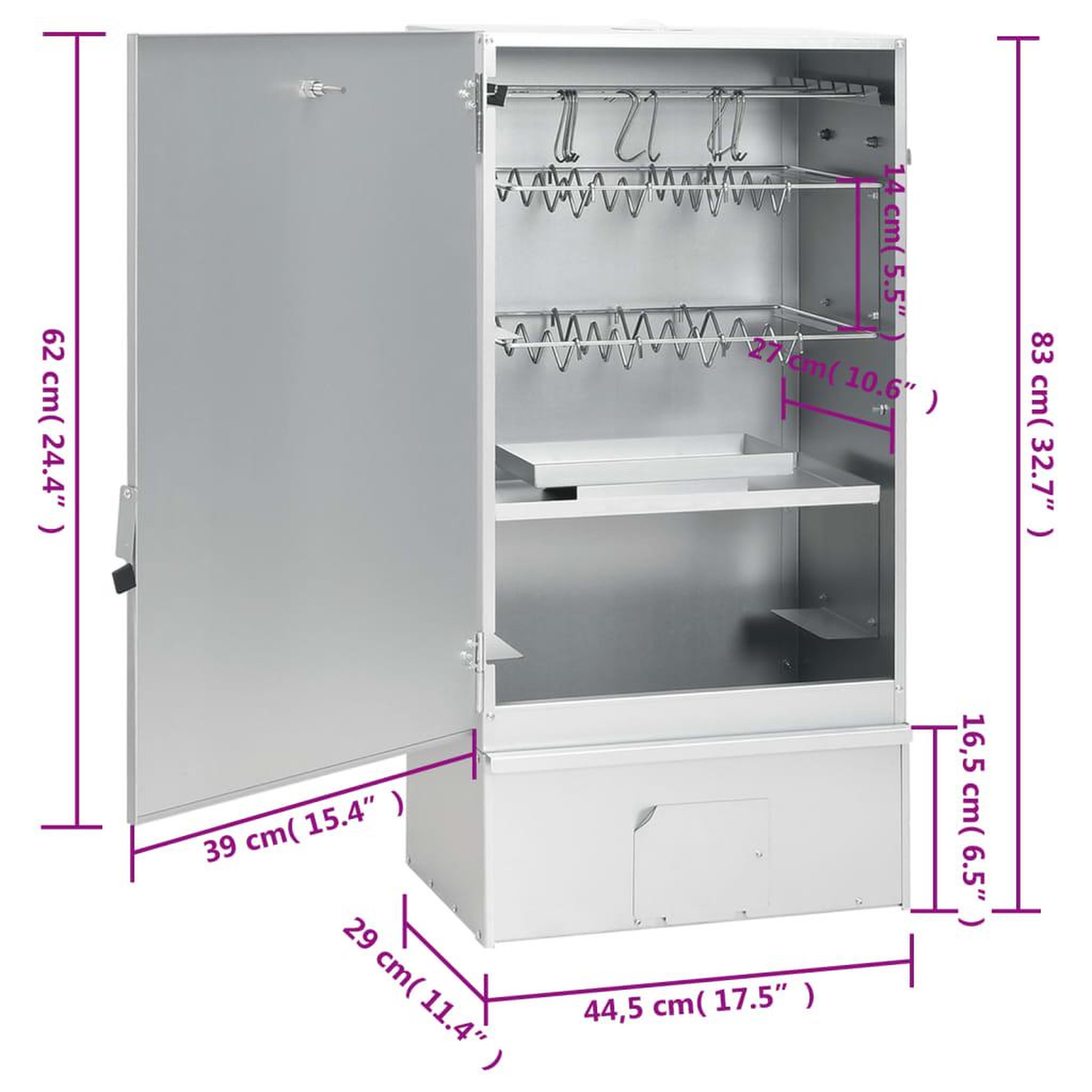 Voir la diapositive 6 : VIDAXL Fumoir a four a BBQ generateur de fumee froide acier galvanise