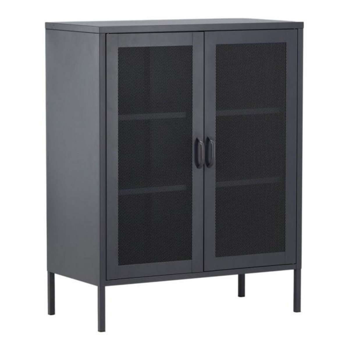 Paris Prix Buffet 2 Portes en Métal  Misha  101cm Gris
