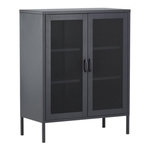 Paris Prix Buffet 2 Portes en Métal  Misha  101cm Gris
