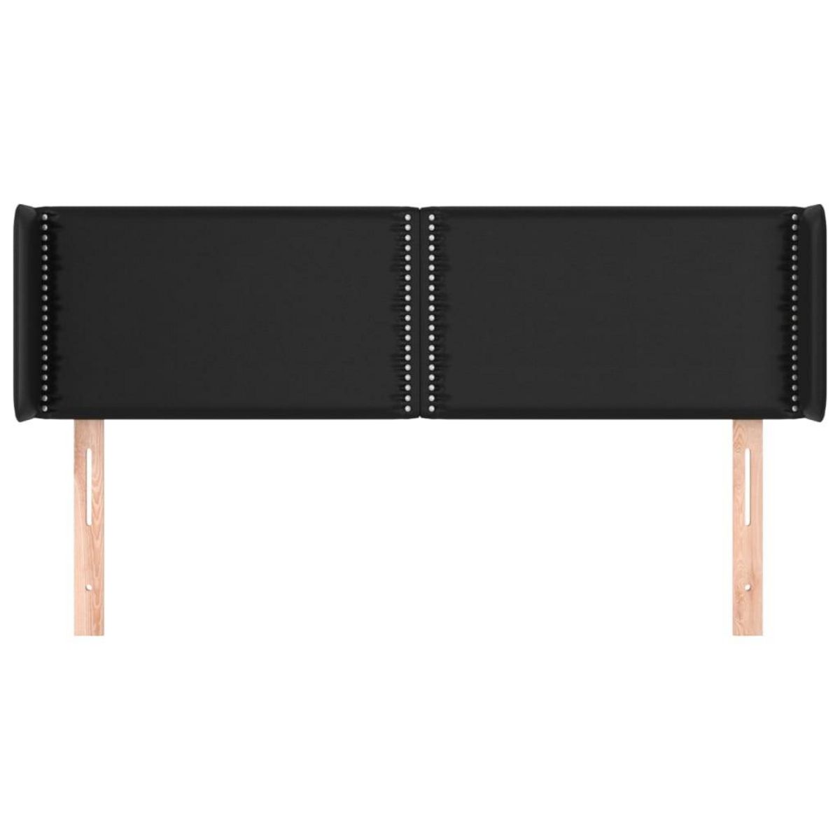 VIDAXL Tete de lit avec oreilles Noir 147x16x78/88 cm Similicuir