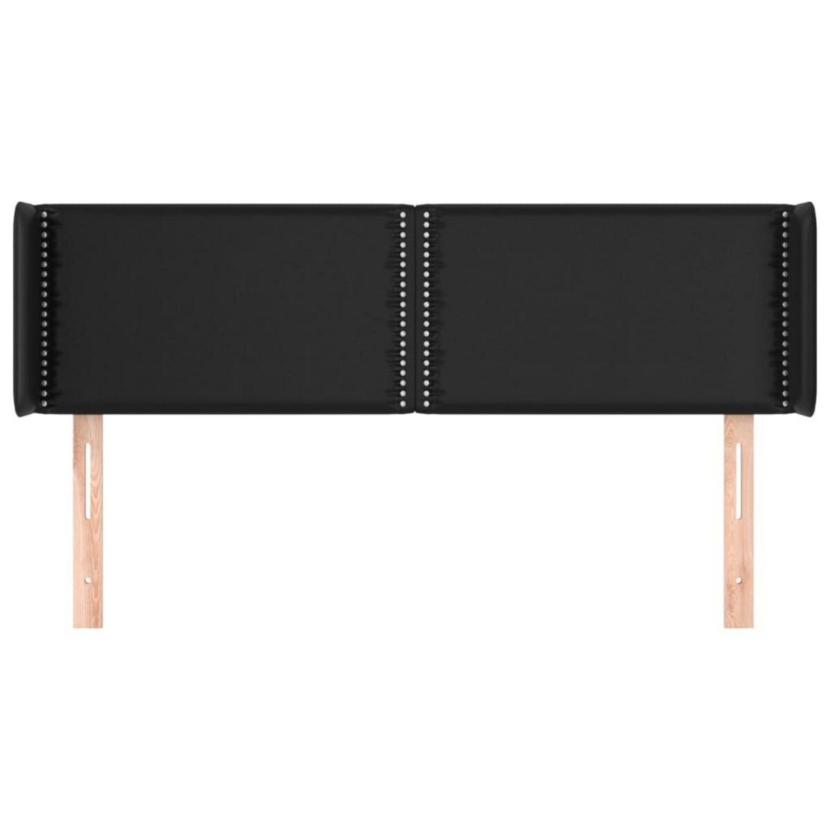 VIDAXL Tete de lit avec oreilles Noir 147x16x78/88 cm Similicuir