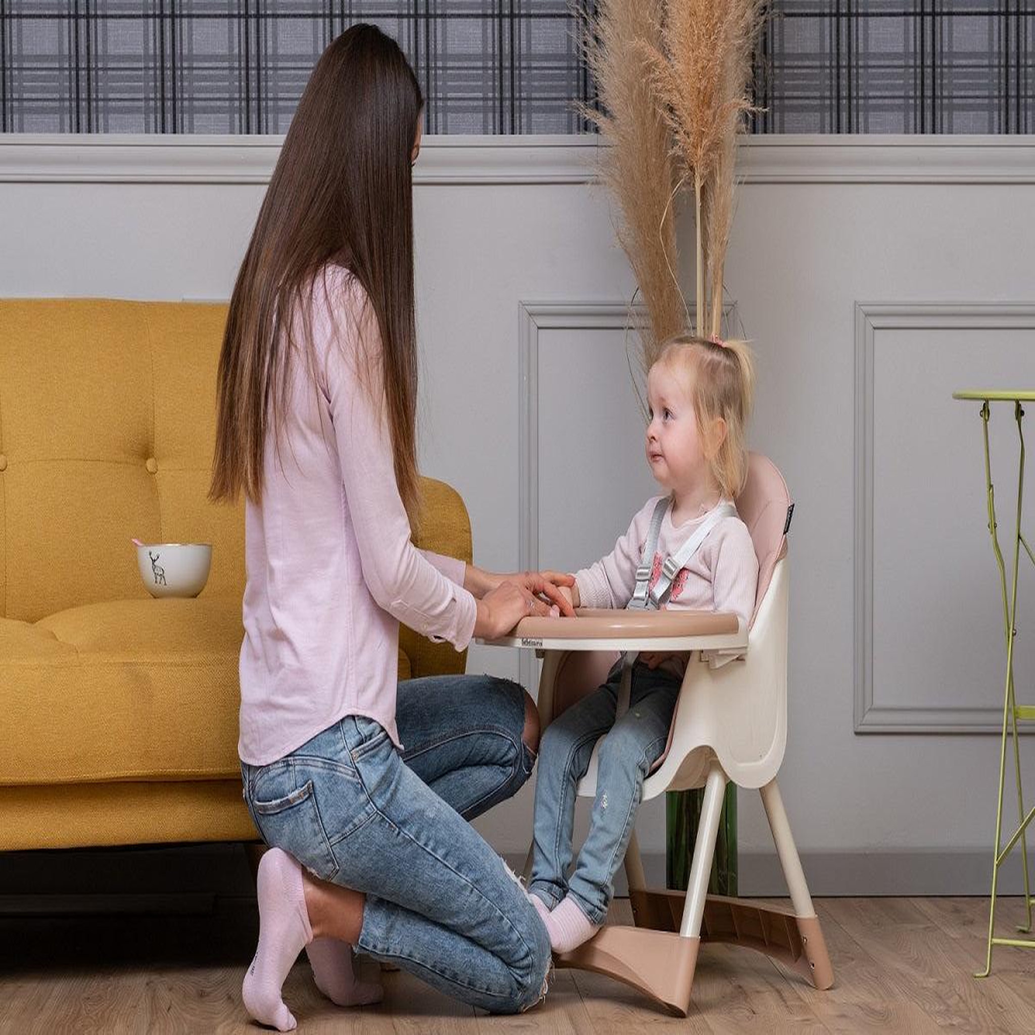 Voir la diapositive 4 : BEBELISSIMO Bebelissimo - Chaise haute 2 en 1 - Evolutive - Réglable - Pliable - vert -woodie