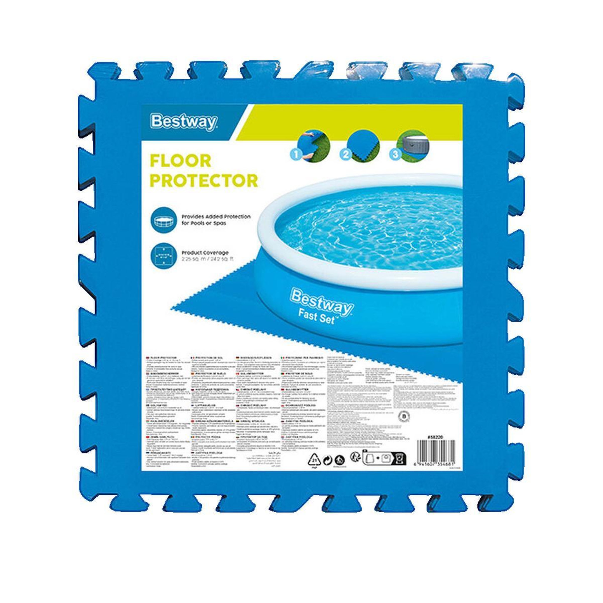 Voir la diapositive 3 : BESTWAY Tapis de sol pour piscine 9 pièces 50x50 cm