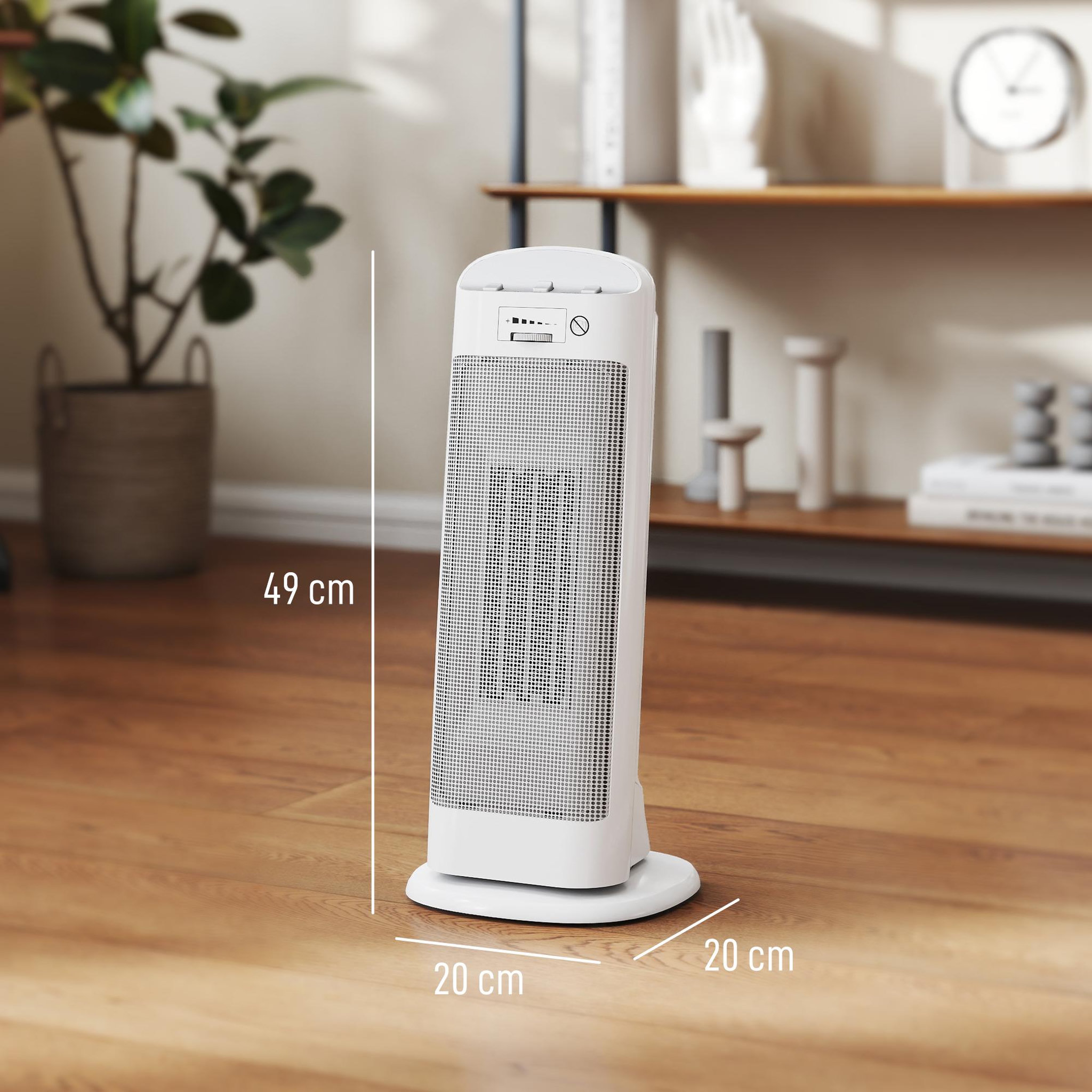 Voir la diapositive 3 : HOMCOM Radiateur électrique céramique PTC - chauffage soufflant oscillant 700/1300/2000W - 4 modes, thermostat - blanc