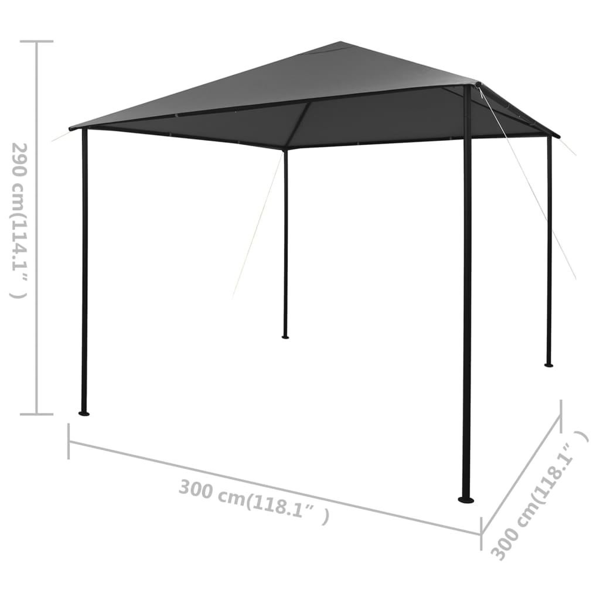 Voir la diapositive 6 : VIDAXL Tonnelle 3x3 m Anthracite Tissu et acier 180 g/m^2