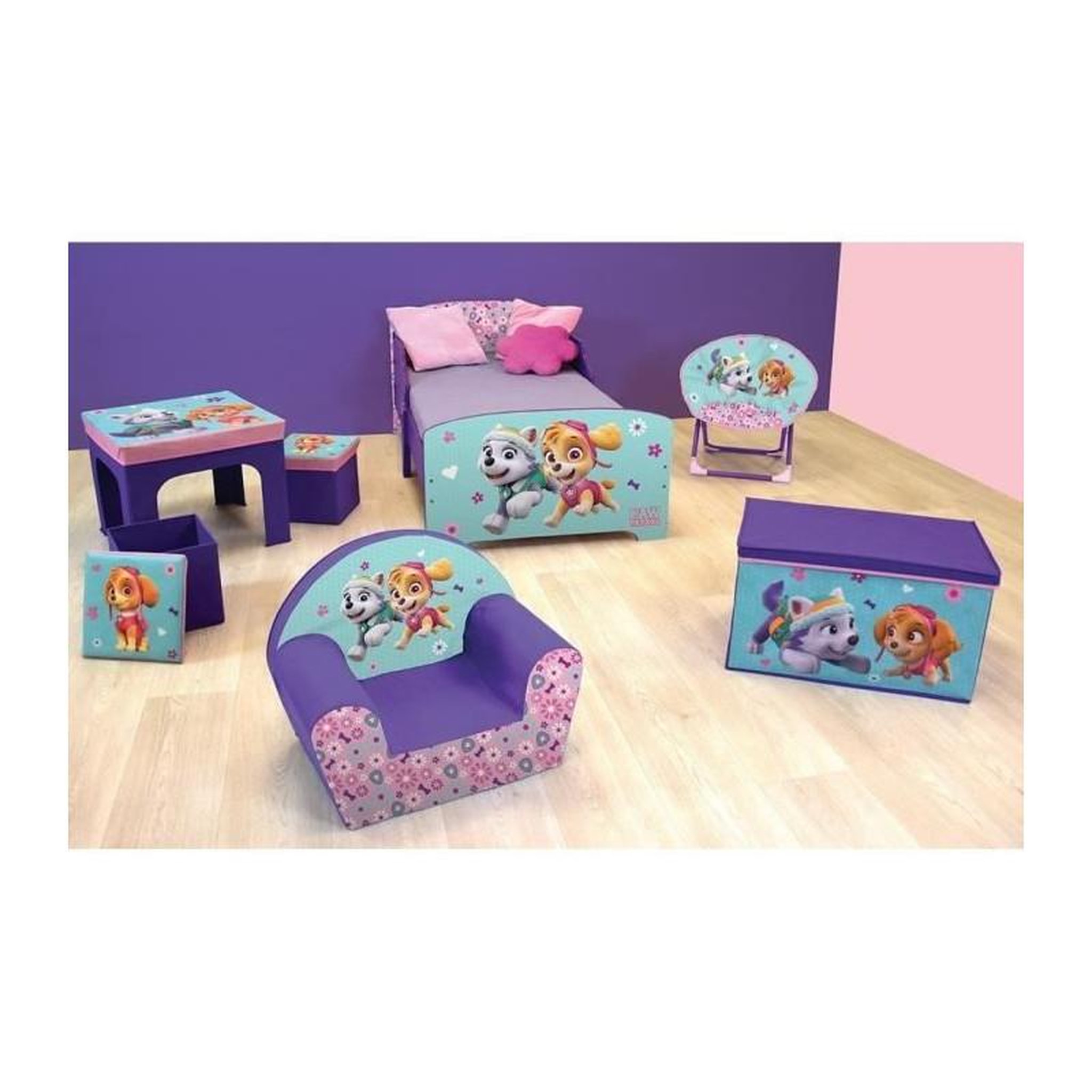 Voir la diapositive 2 : Fun House Fun House Pat Patrouille fille tabouret de rangement pour enfant