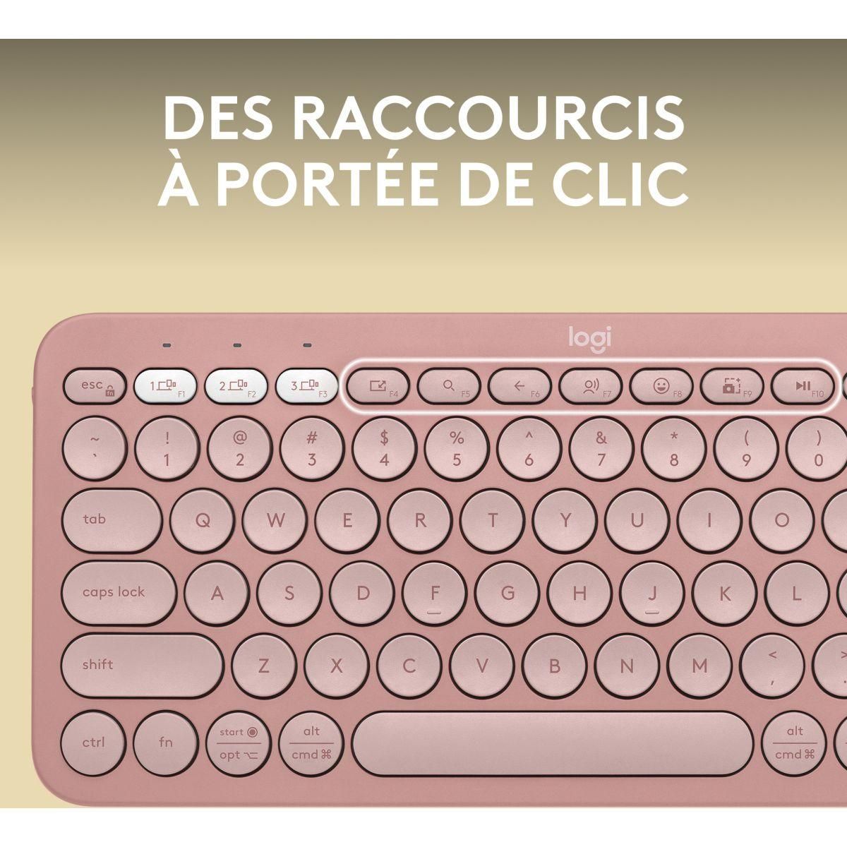 Logitech Clavier sans fil Pebble 2 K380s Rose