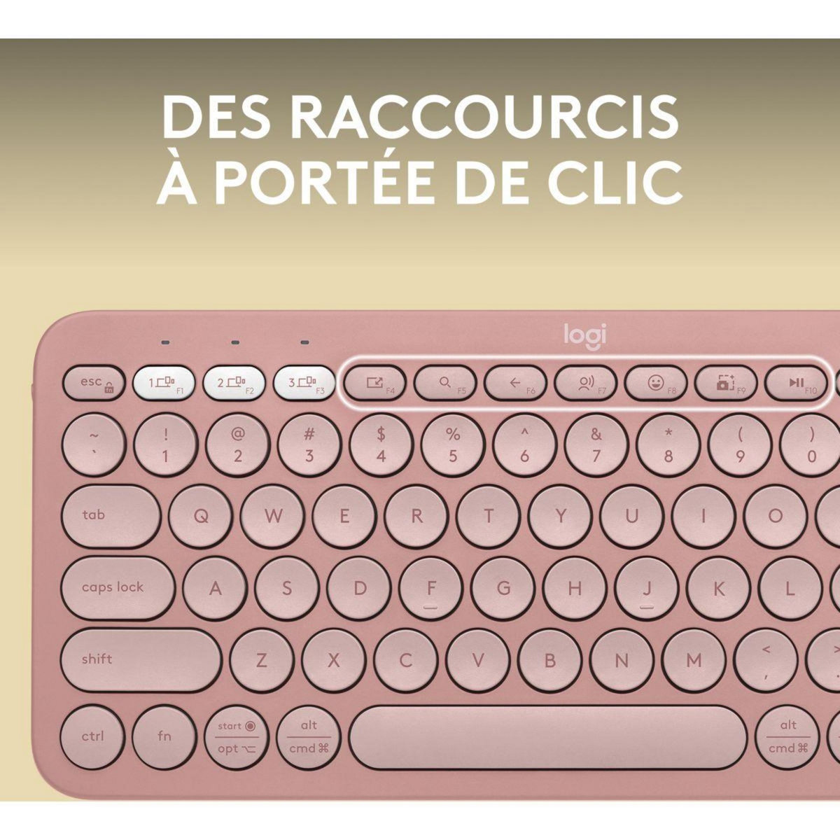 Logitech Clavier sans fil Pebble 2 K380s Rose