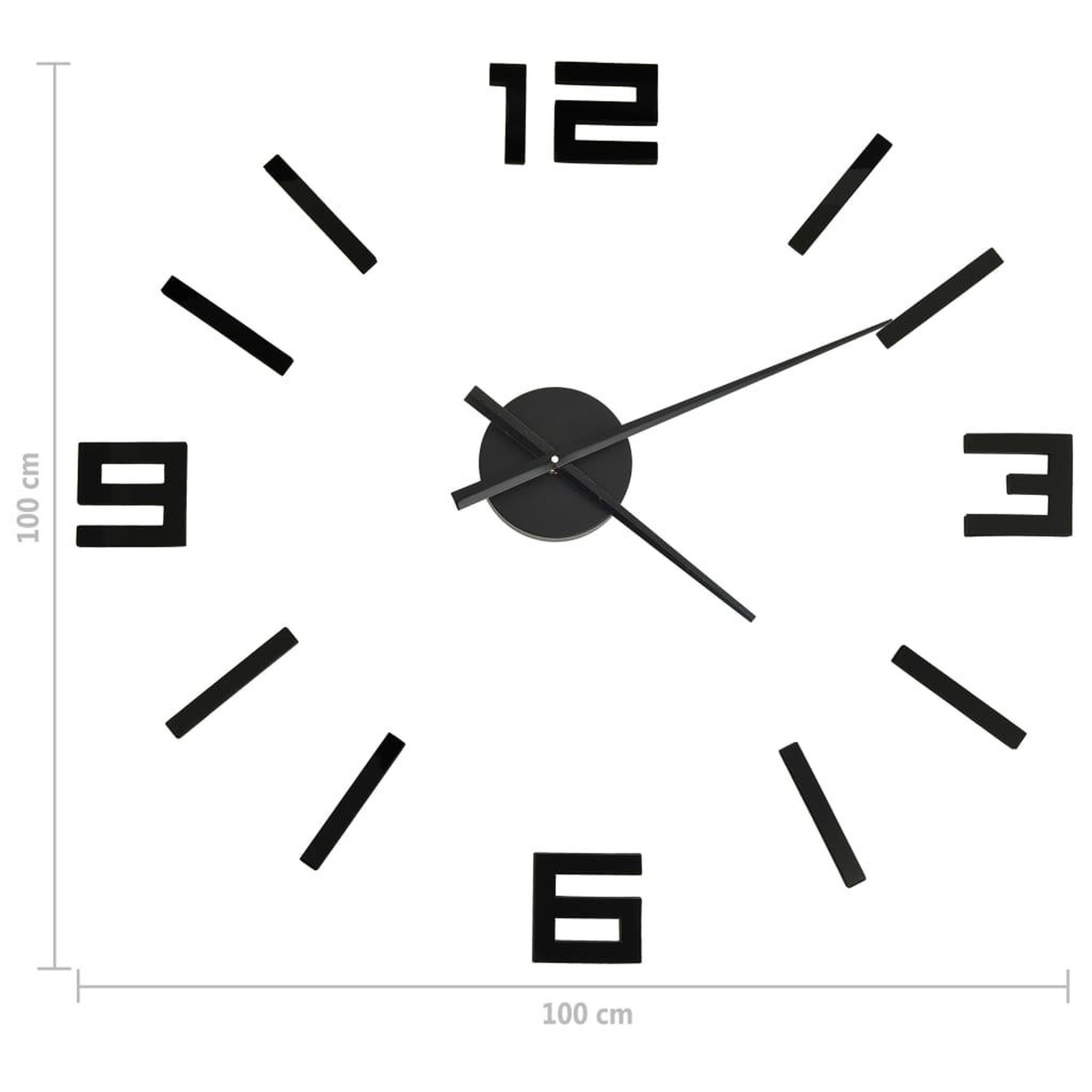 Voir la diapositive 6 : VIDAXL Horloge murale 3D Design moderne Noir 100 cm XXL