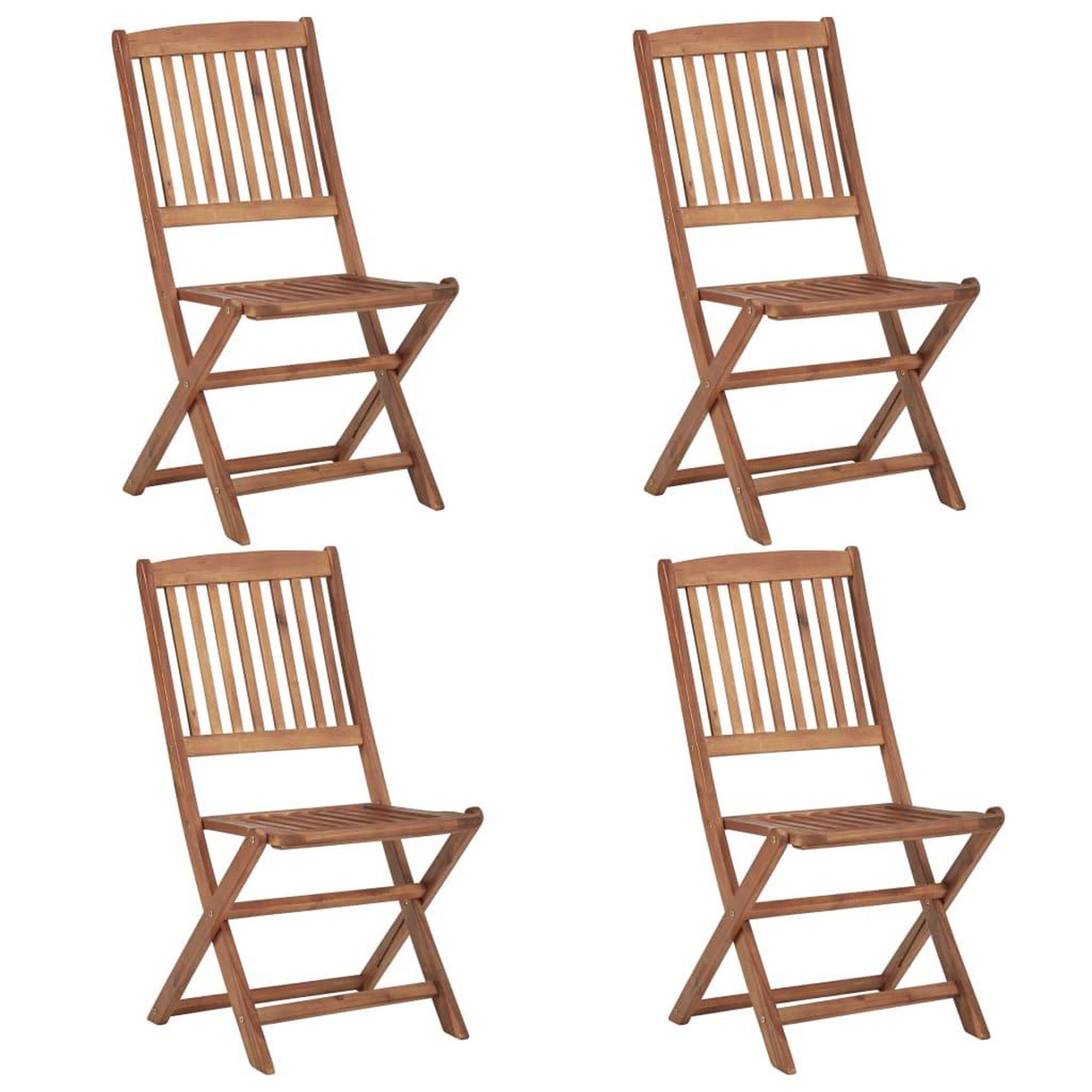 Voir la diapositive 2 : VIDAXL Chaises pliables de jardin lot de 4 avec coussins Bois d'acacia