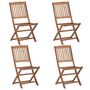 Voir la diapositive 2 : VIDAXL Chaises pliables de jardin lot de 4 avec coussins Bois d'acacia