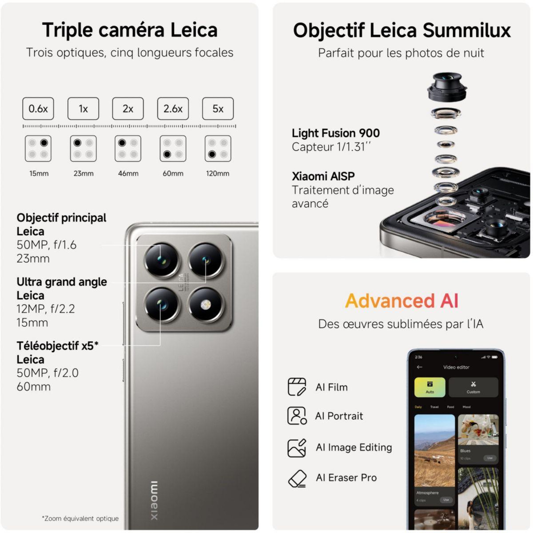 Voir la diapositive 4 : XIAOMI Smartphone 14T Pro conçu avec Leica Bleu 512Go