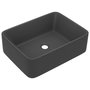 Voir la diapositive 2 : VIDAXL Lavabo de luxe Gris fonce mat 41x30x12 cm Ceramique