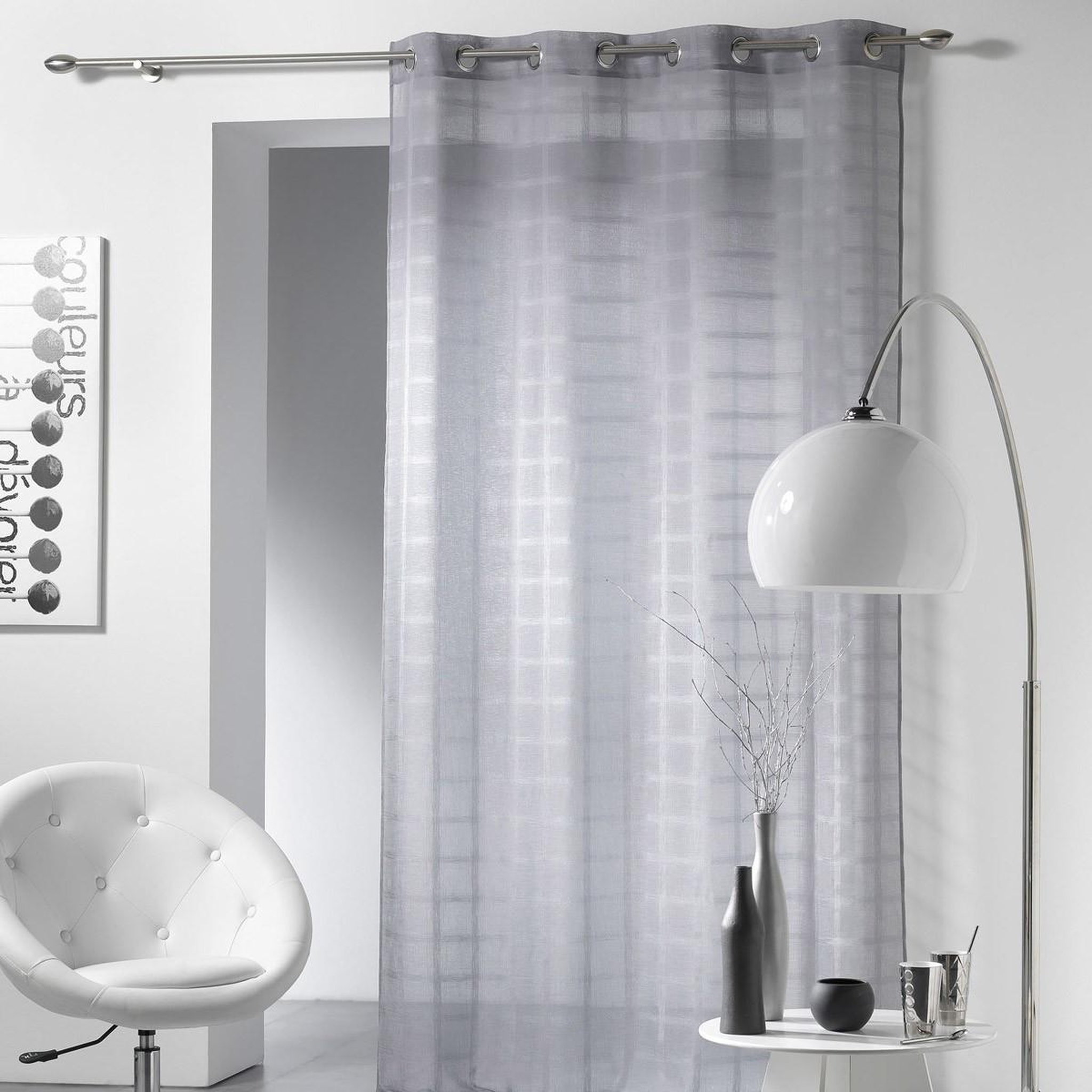 Douceur d'Intérieur Rideau voilage  candide  140x240cm gris
