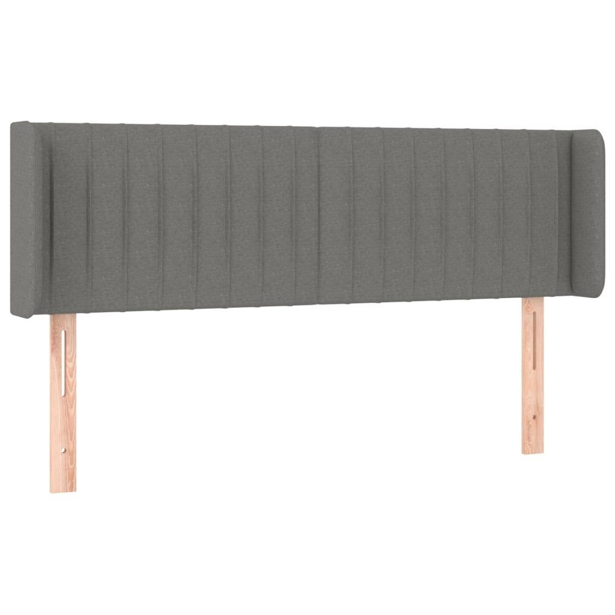 Voir la diapositive 2 : VIDAXL Tete de lit avec oreilles Gris fonce 147x16x78/88 cm Tissu