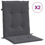 Voir la diapositive 2 : VIDAXL Coussins de chaise de jardin a dossier bas lot de 2 anthracite