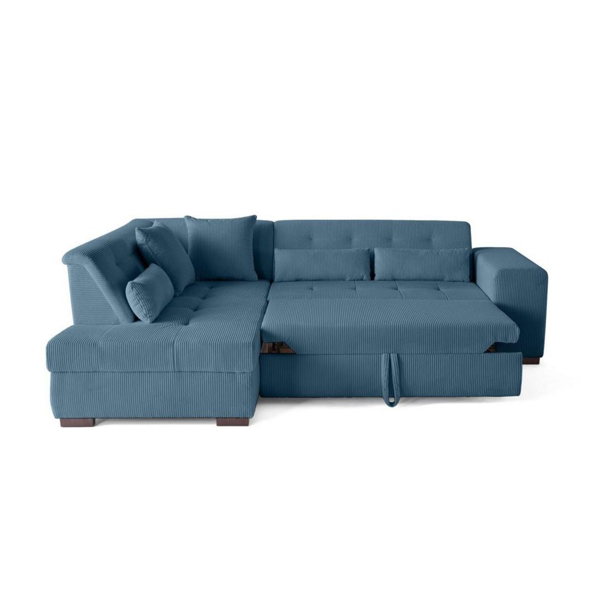 LISA DESIGN Vermont - canapé d'angle gauche - 5 places - convertible - en velours côtelé