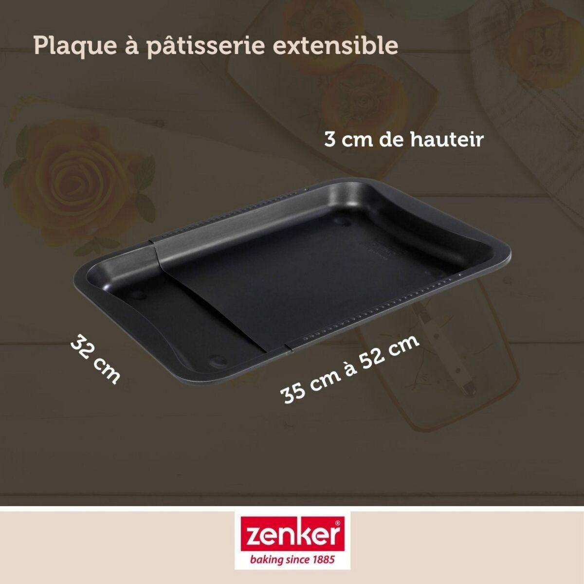 ZENKER Ensemble de 2 Plaques de four extensible de 35-52 x 32 cm Zenker Black Metallic