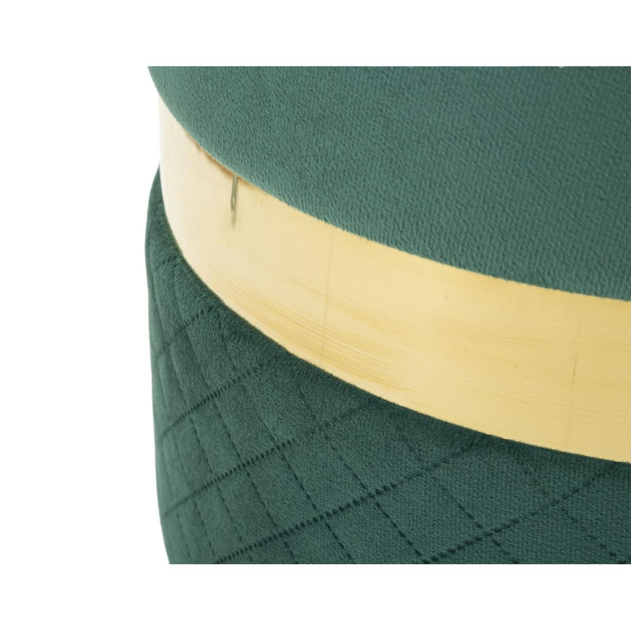 Voir la diapositive 4 : Paris Prix Lot de 2 poufs coffres  sheffild  42cm vert & or