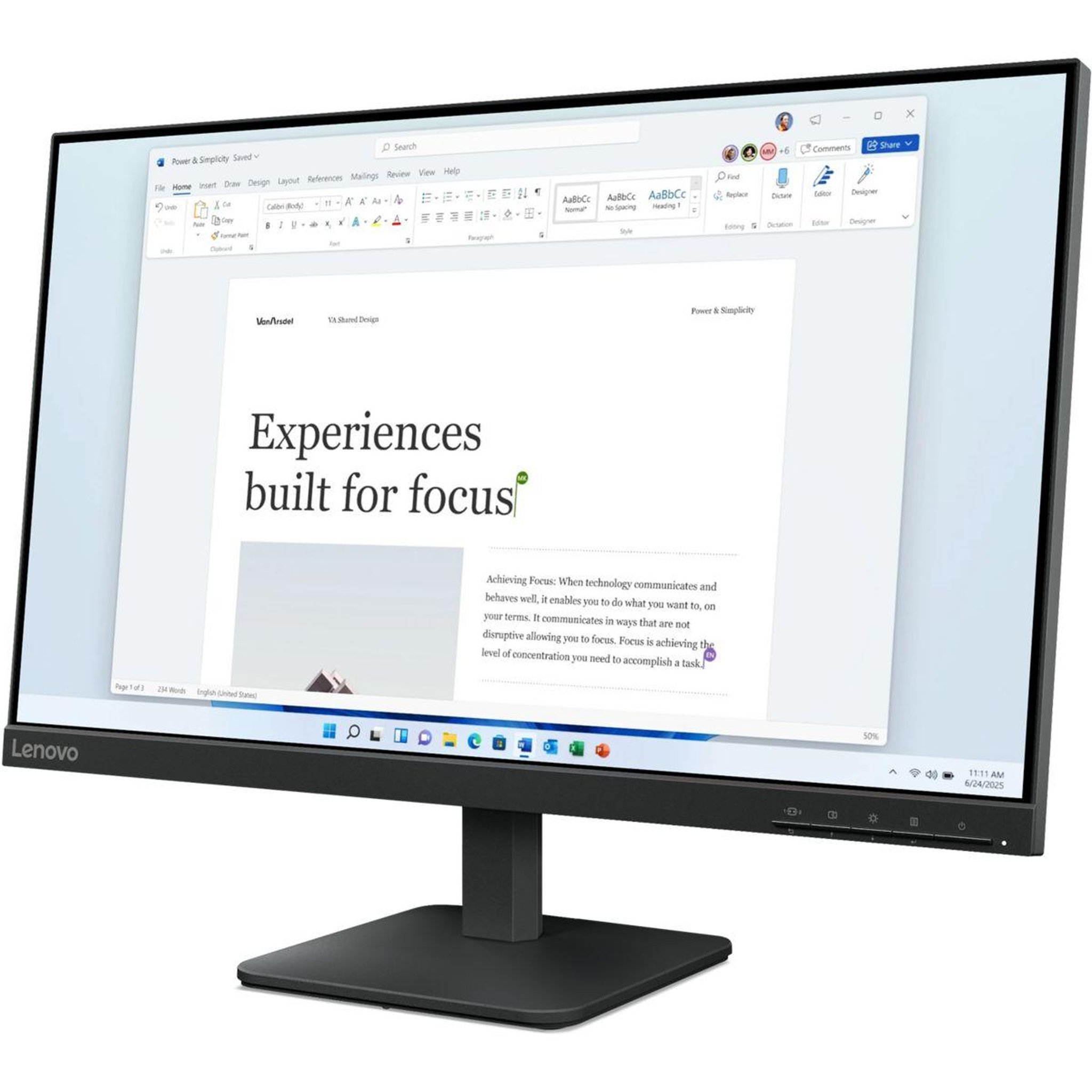 Voir la diapositive 2 : Lenovo Ecran PC L24-4e 24'' IPS