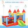 OUTSUNNY Château gonflable enfant - toboggan, trampoline, piscine, panier - gonfleur, sac de transport inclus - dim. 2,8L x 2,6l x 2,1H m - polyester multicolore