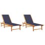 Voir la diapositive 2 : VIDAXL Chaises longues lot de 2 bleu bois d'acacia solide et textilene