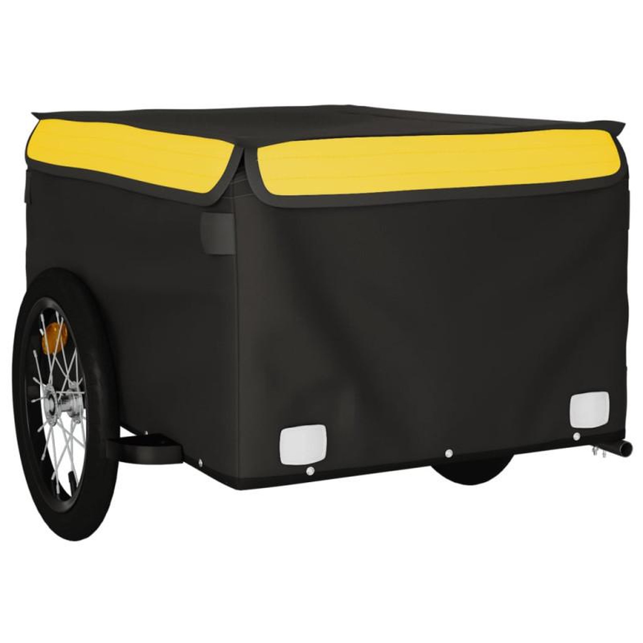 Voir la diapositive 4 : VIDAXL Remorque de vélo noir et jaune 45 kg fer