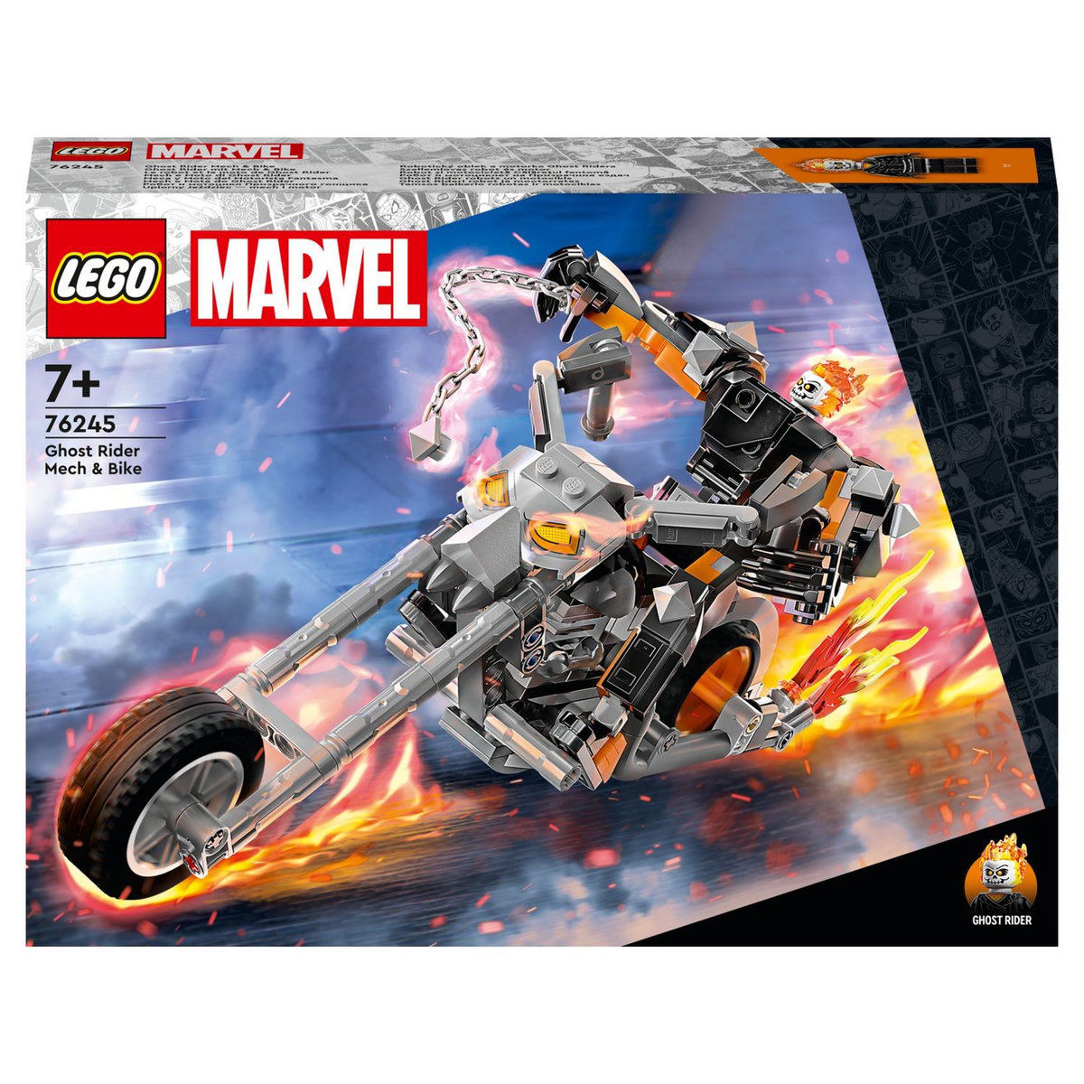 LEGO Marvel Super Heros 76245 Le robot et la moto de Ghost Rider, Jouet avec Figurine Super-Héros