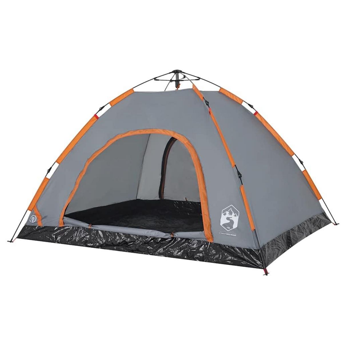 VIDAXL Tente de camping 4 personnes gris et orange liberation rapide