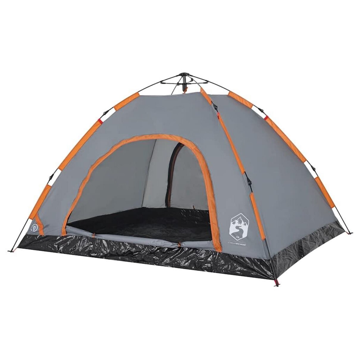 VIDAXL Tente de camping 4 personnes gris et orange liberation rapide