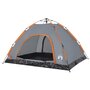 Voir la diapositive 4 : VIDAXL Tente de camping 4 personnes gris et orange liberation rapide