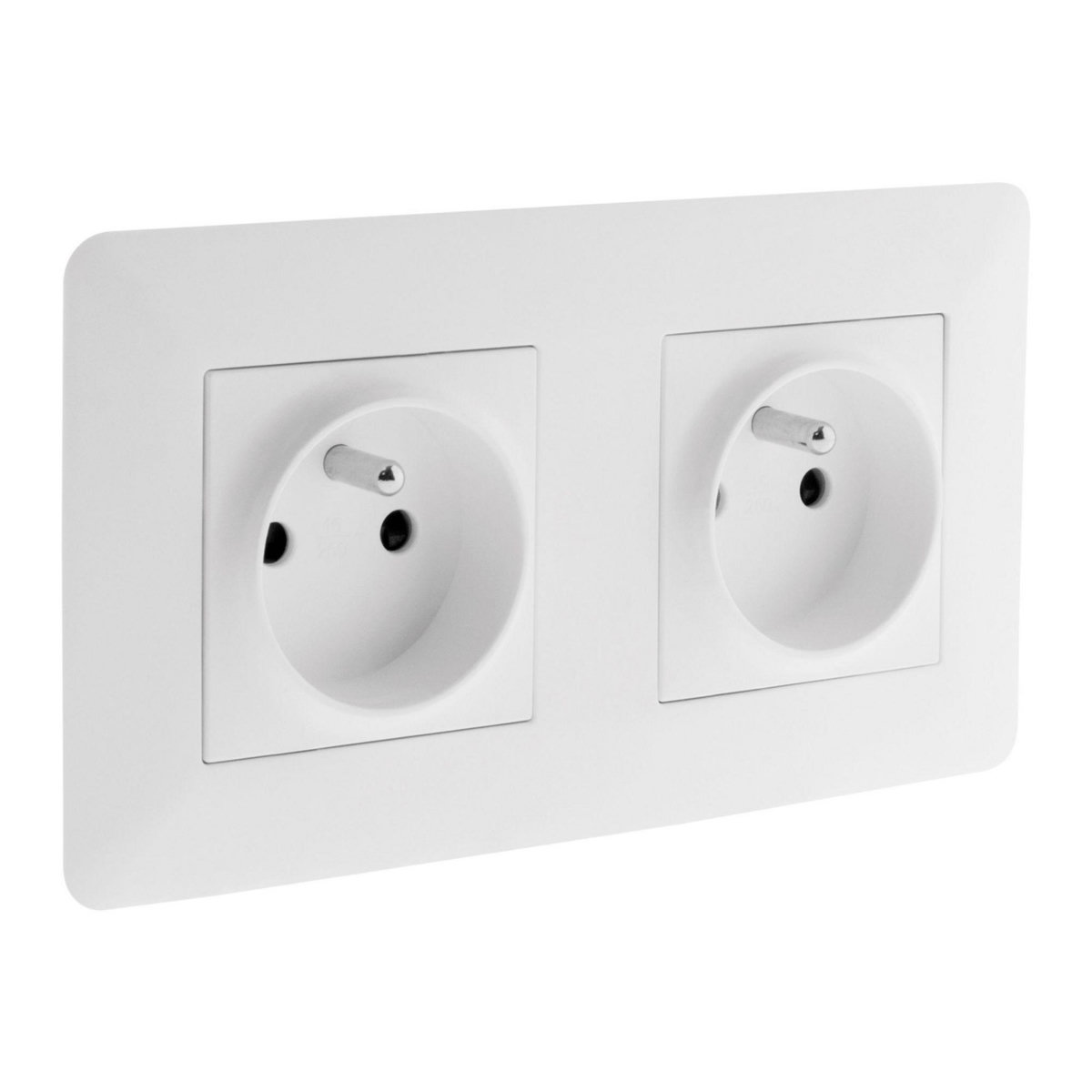 ZENITECH Double prise 2P+T 16A précâblée Blanc Artezo