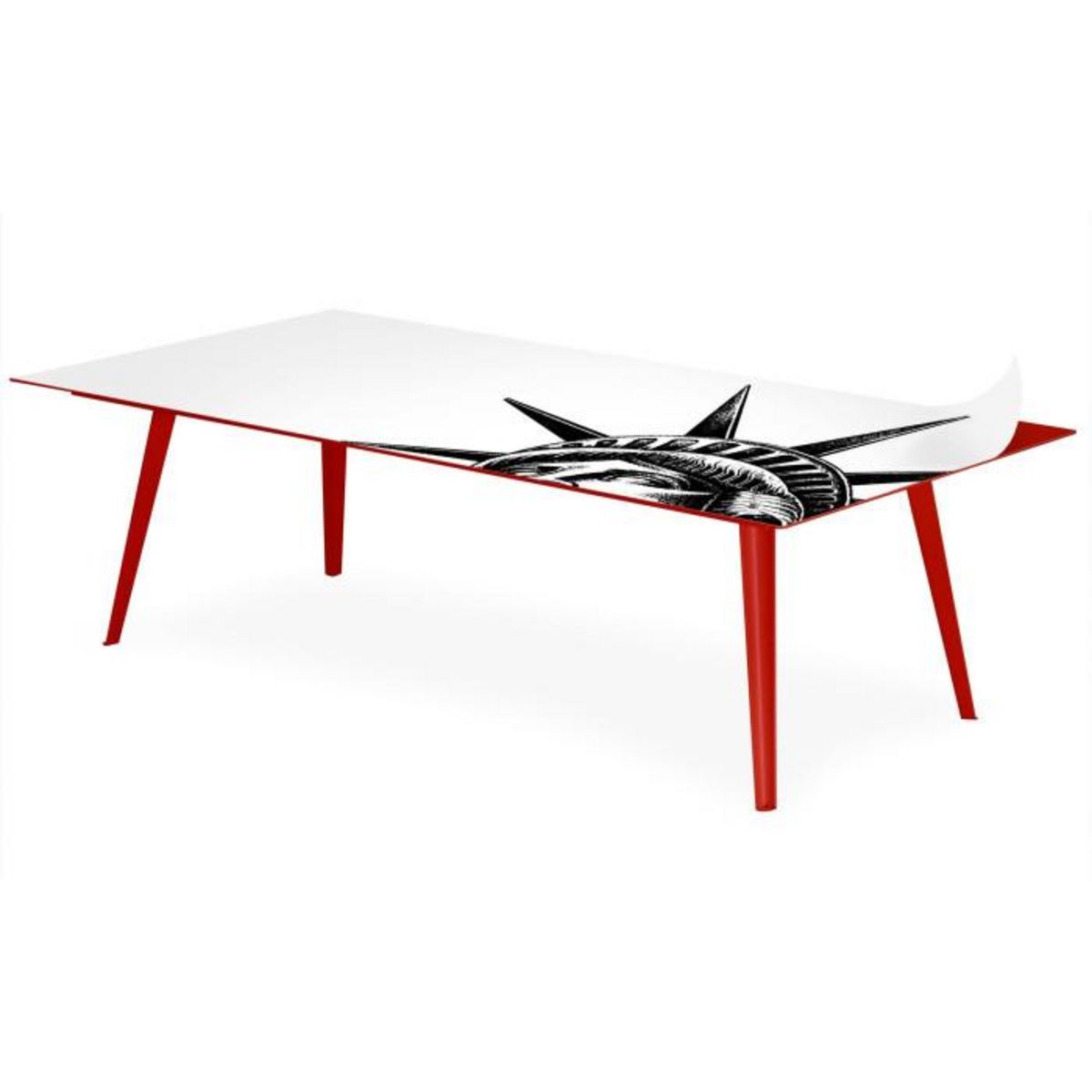 Paris Prix Table Basse 2 Covers  Fun  120cm Rouge