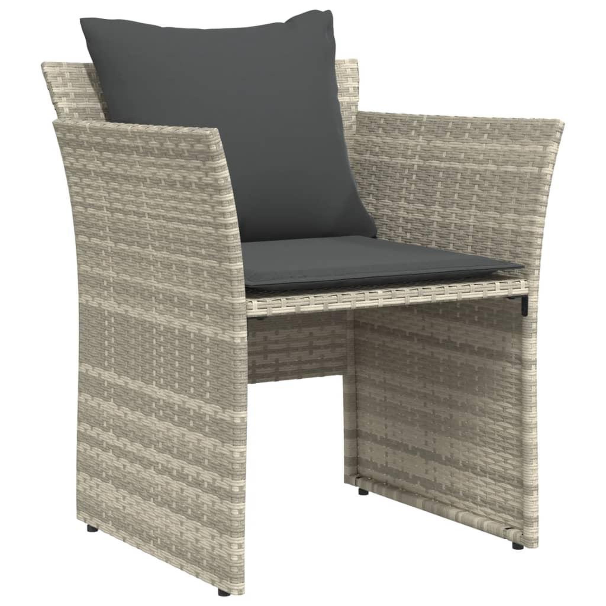 Voir la diapositive 4 : VIDAXL Chaise de jardin avec tabouret gris clair resine tressee