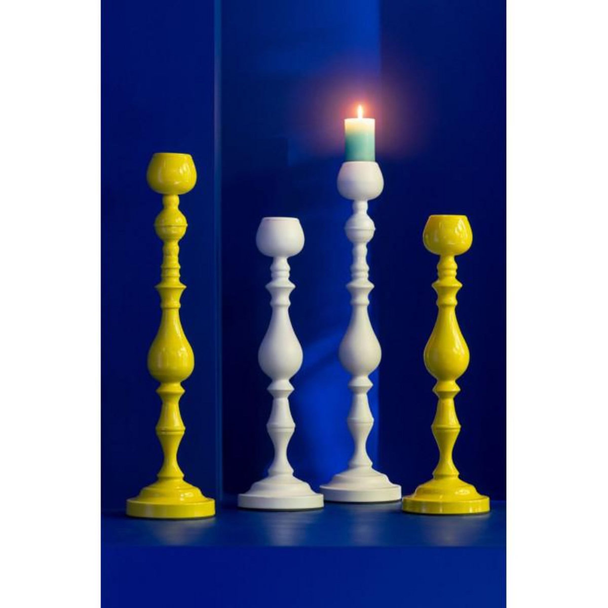 Paris Prix Bougeoir en Métal  Monarchy  47cm Jaune