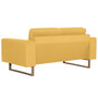 Voir la diapositive 4 : VIDAXL Canape a 2 places tissu jaune