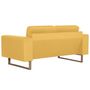 Voir la diapositive 4 : VIDAXL Canape a 2 places tissu jaune